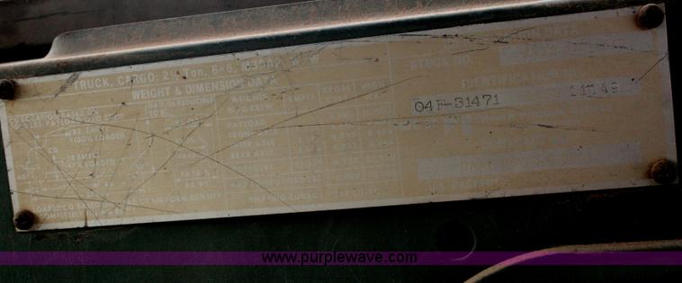 image for item G5571 1968 Military M35A2 2.5 ton truck