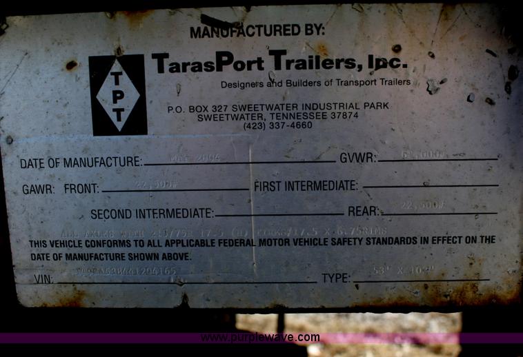 image for item V9514 2004 Taras Port drop deck trailer