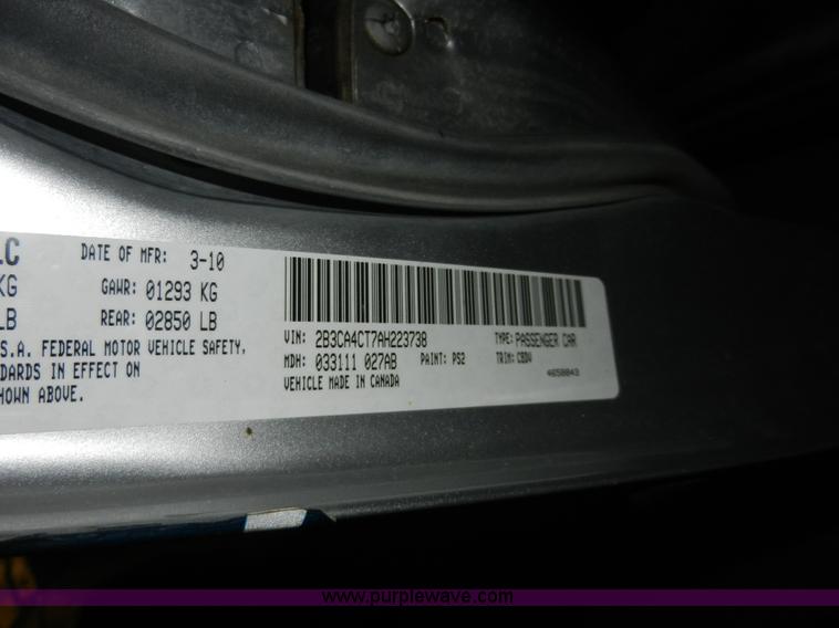 image for item A3939 2010 Dodge Charger