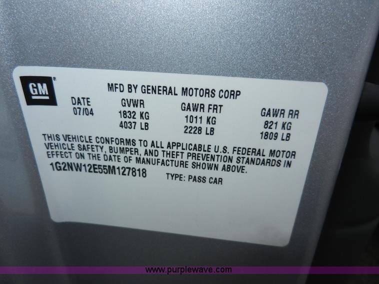 image for item A3955 2005 Pontiac Grand Am GT