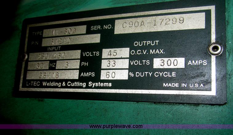 image for item B5385 L-Tec VI300 mig 35 wire feed welder