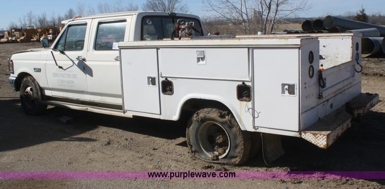image for item F2882 1991 Ford F350 XLT Crew Cab utility truck