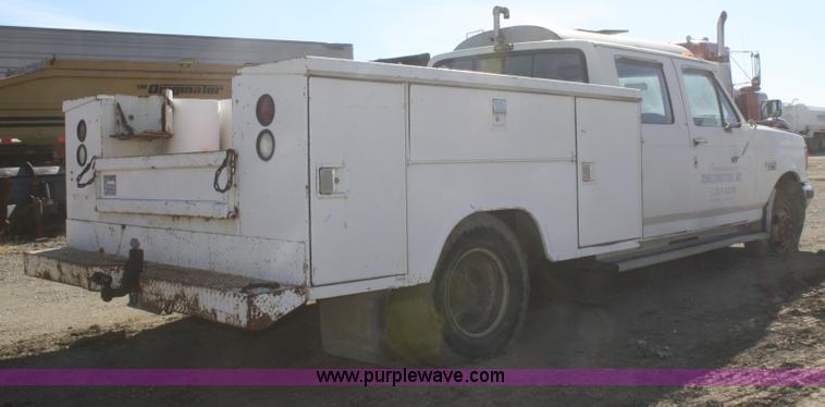 image for item F2882 1991 Ford F350 XLT Crew Cab utility truck