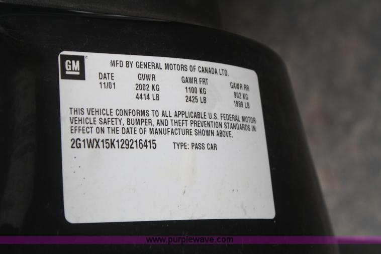 image for item F2979 2002 Chevrolet Monte Carlo SS