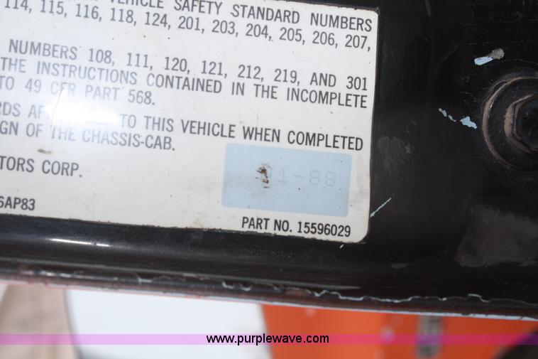 image for item F2981 1988 Chevrolet Custom Deluxe 30 utility truck