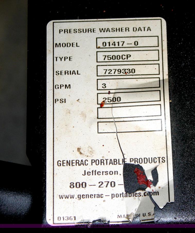 image for item V9046 Generac Pro series pressure washer