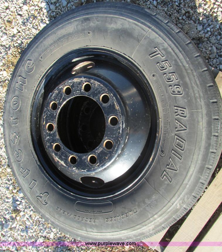 image for item X9838 (2) 10R-22.5 tires and steel wheels