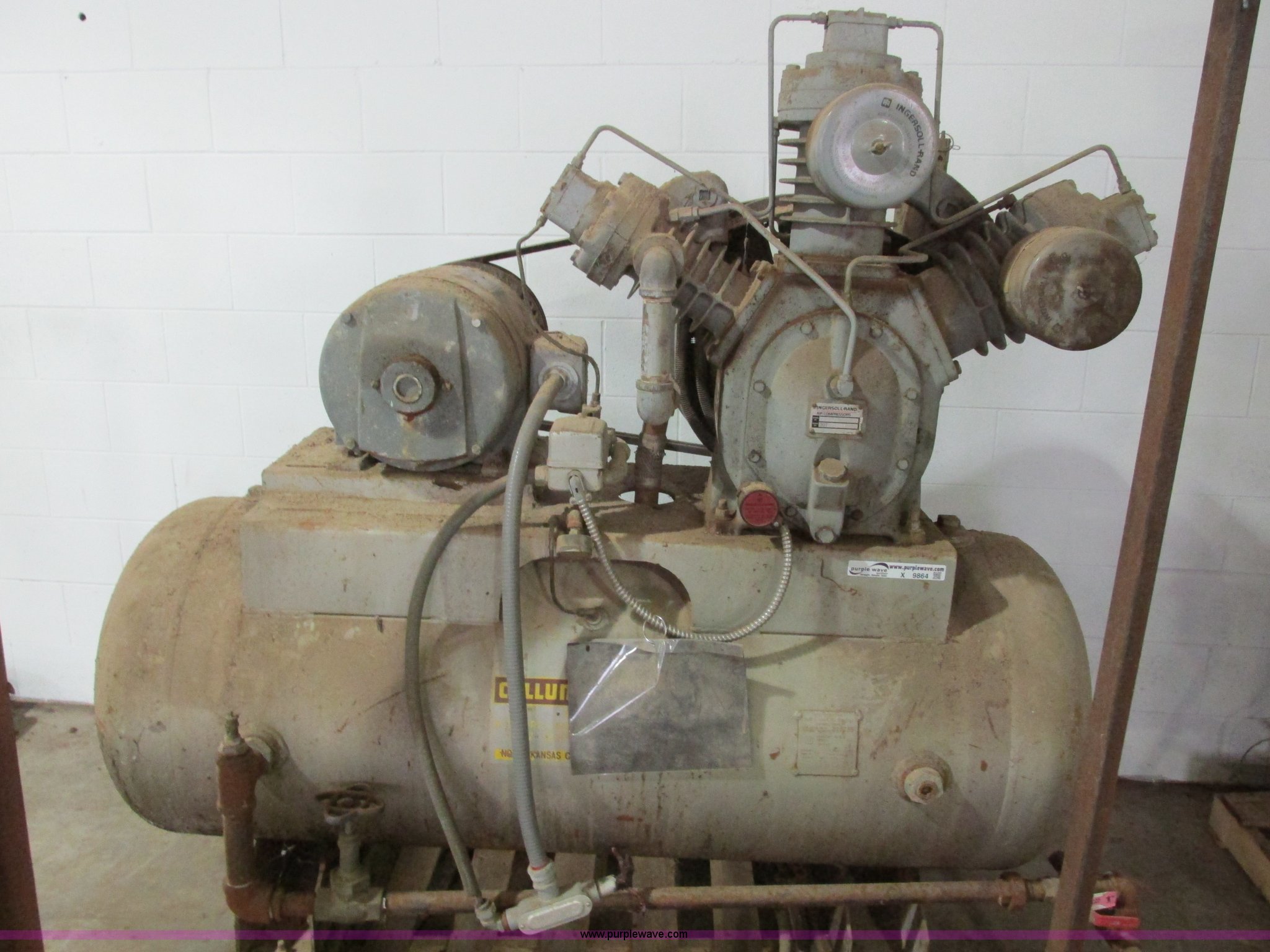 Ingersoll Rand 15T three phase air compressor and tank in Higginsville, MO Item X9864 sold