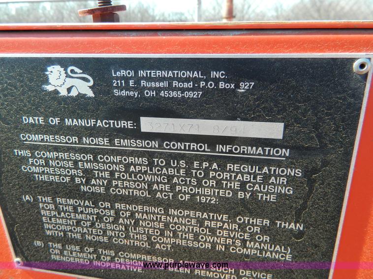 image for item G7703 1994 Leroi Q175DJE air compressor