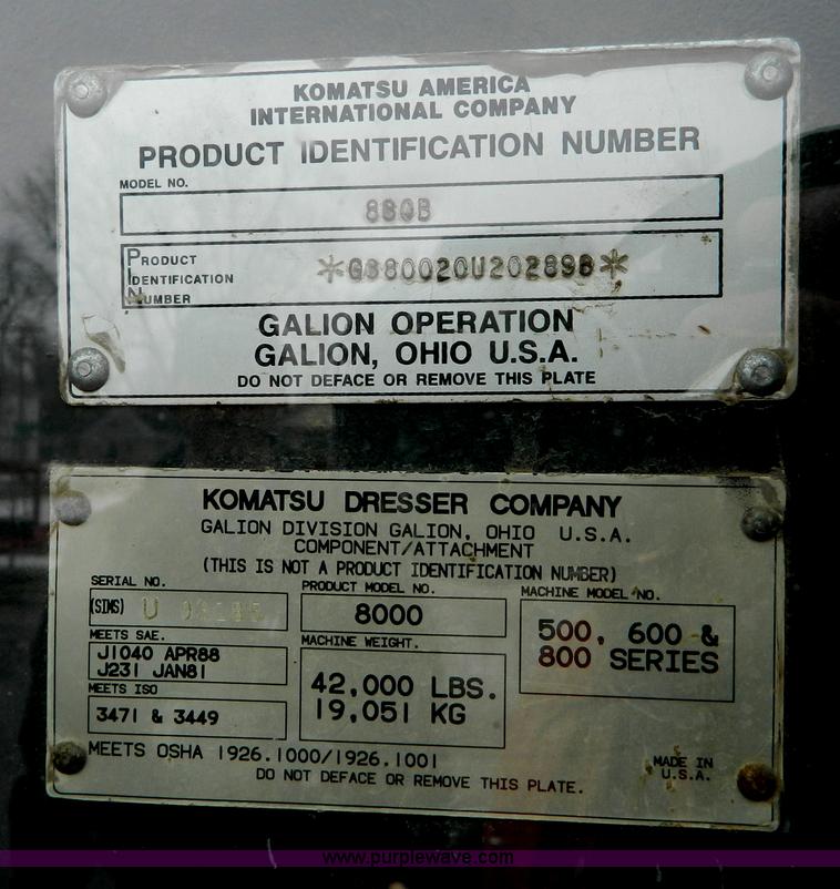 image for item G7722 1996 Galion 830B  motor grader