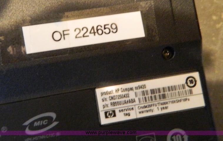 image for item W9125 2007 HP NX9420 laptop computer