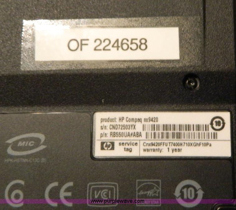 image for item W9126 2007 HP NX9420 laptop computer