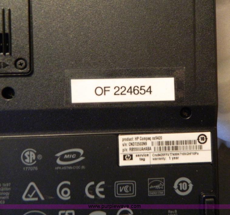 image for item W9130 2007 HP NX9420 laptop computer