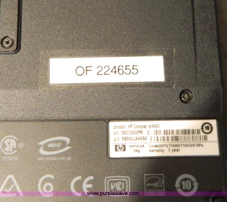 image for item W9132 2007 HP NX9420 laptop computer