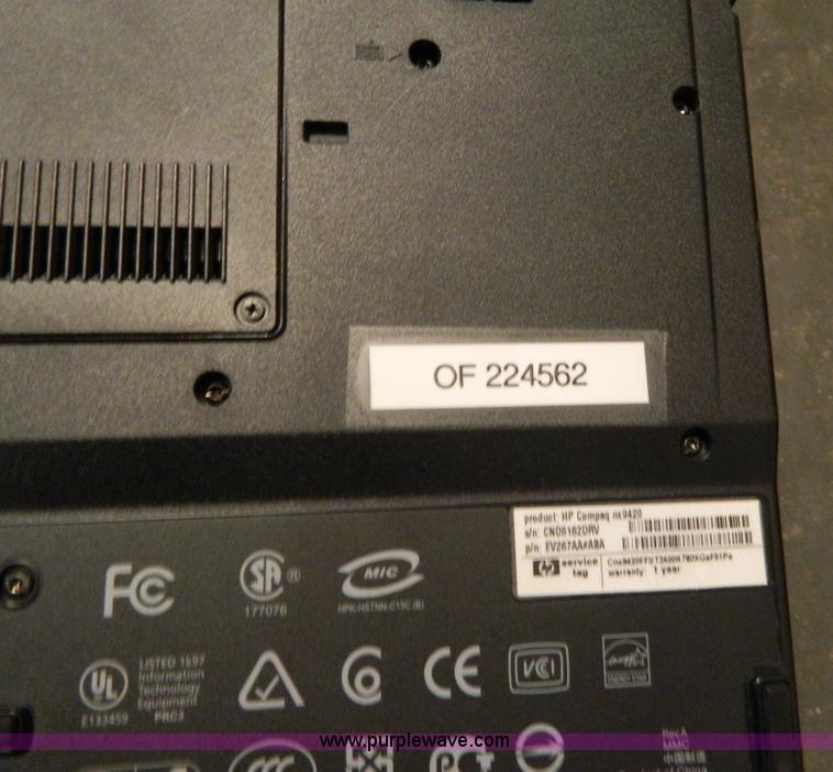 image for item W9163 2007 HP NX9420 laptop computer