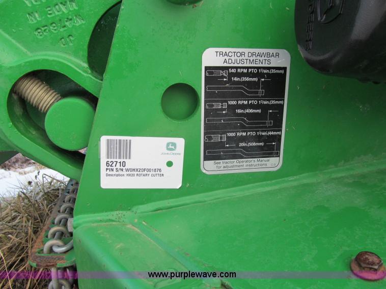 image for item D7158 2003 John Deere HX20 batwing mower