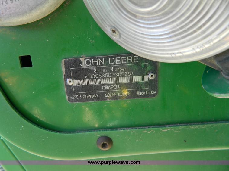image for item G7748 2009 John Deere 635D draper header
