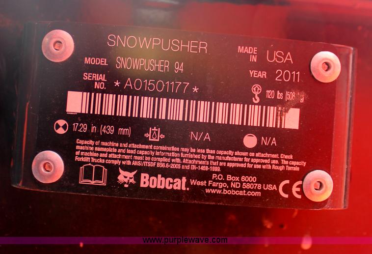 image for item E2855 Bobcat 94 snow pusher