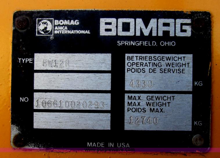image for item E3790 1990 Bomag BW12R pneumatic roller