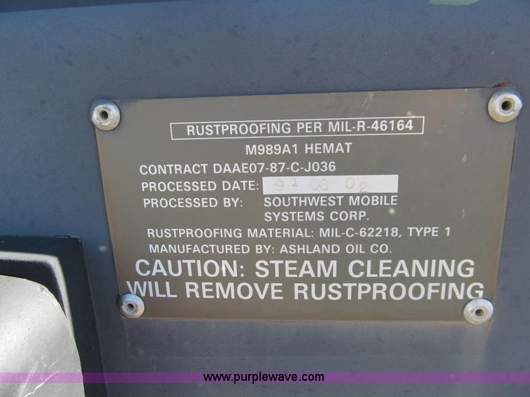 image for item F3034 2002 Hemat M989A1 trailer