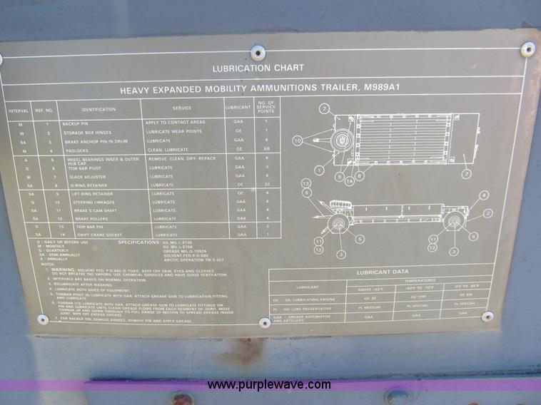 image for item F3034 2002 Hemat M989A1 trailer