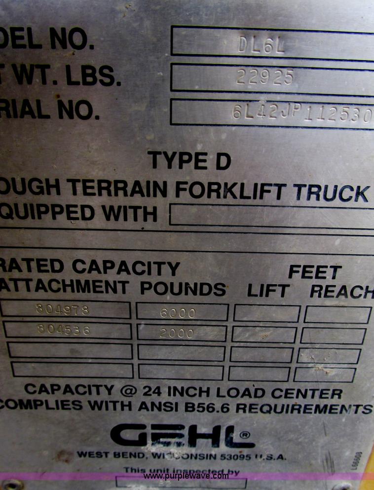 image for item F4406 1999 Gehl Dynalift DL6L-42 telehandler