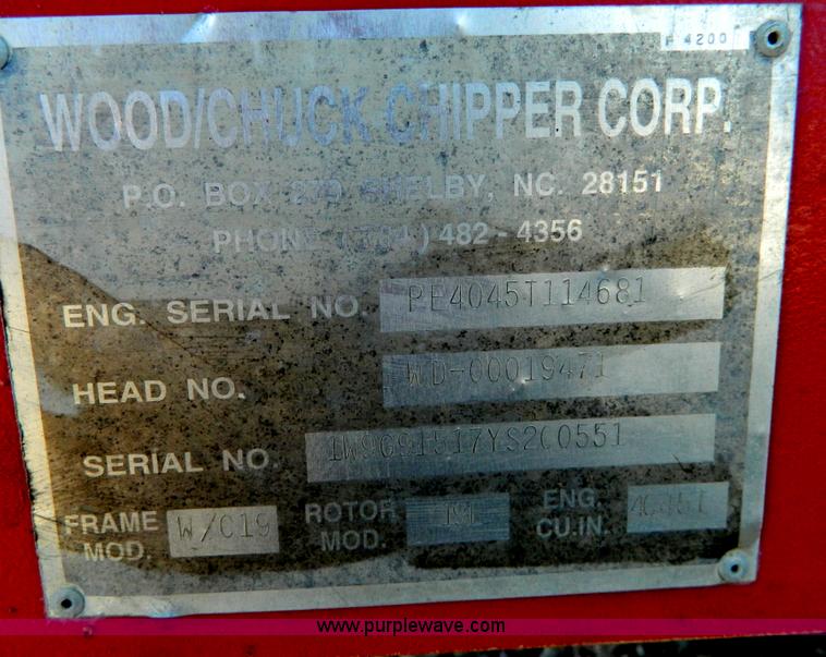 image for item Y9045 2000 Wood Chuck C-19 drum roller wood chipper