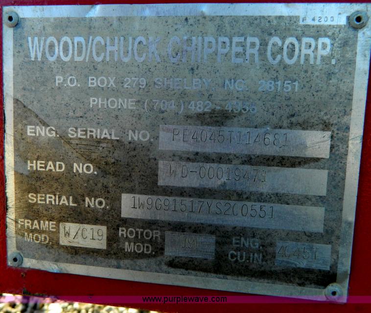 image for item Y9045 2000 Wood Chuck C-19 drum roller wood chipper