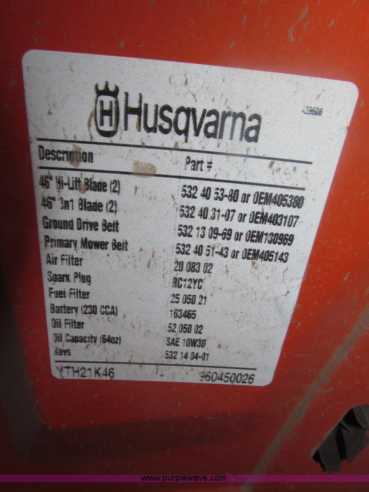 image for item B5414 2011 Husqvarna YTH21K46 lawn mower