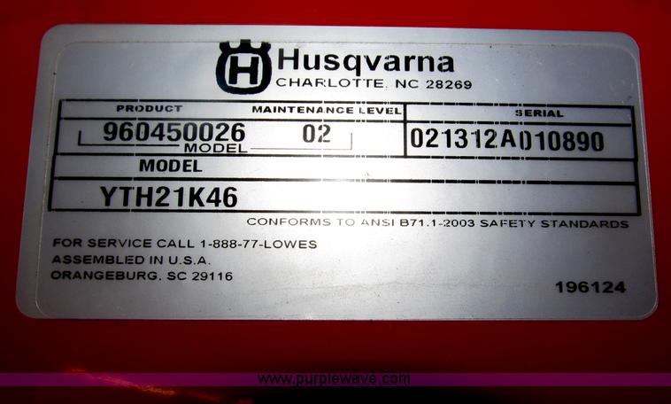 image for item B5414 2011 Husqvarna YTH21K46 lawn mower
