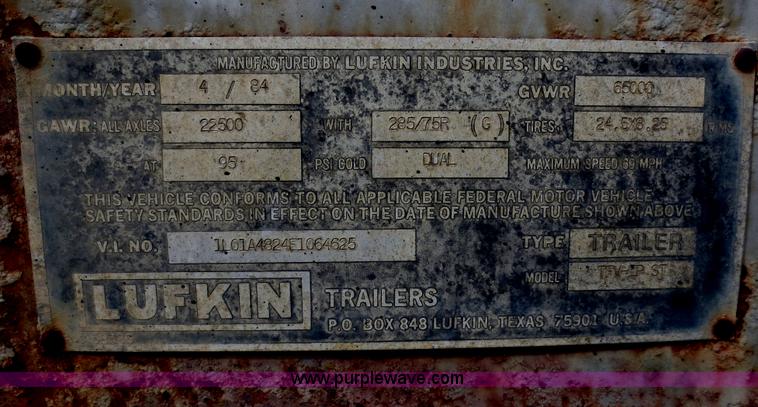 image for item F6641 1984 Lufkin 48' dry van trailer