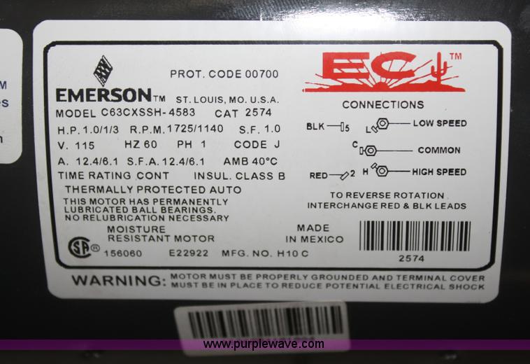 image for item V9602 (22) Emerson Evaporative cooler motor