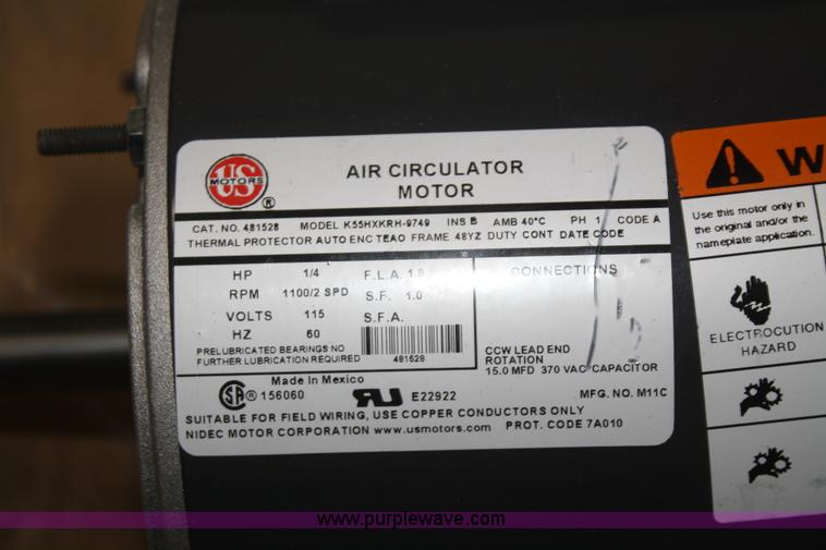 image for item V9604 (39) US Motors air circulator motors