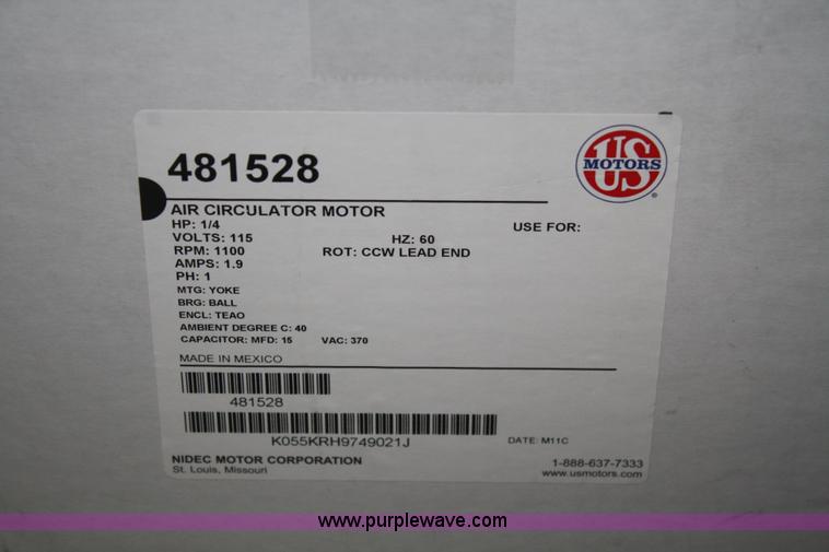 image for item V9604 (39) US Motors air circulator motors
