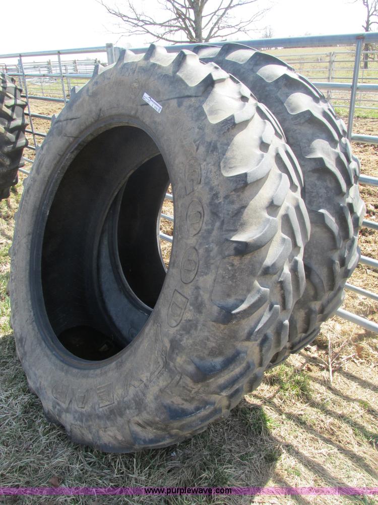 image for item X9799 (2) Goodyear DT710 18.4R42 tractor tires