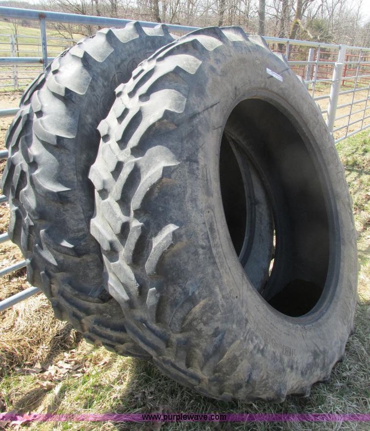 image for item X9799 (2) Goodyear DT710 18.4R42 tractor tires