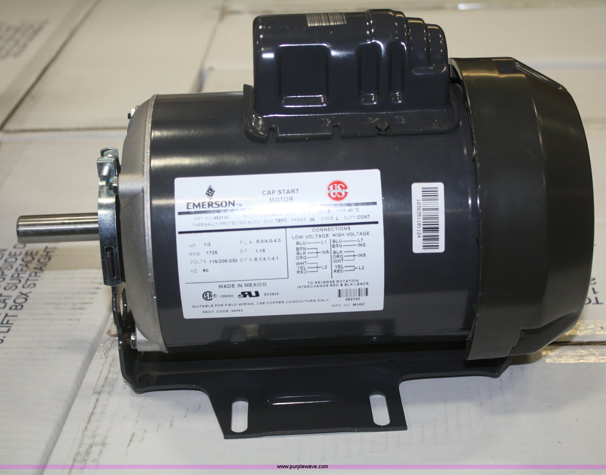 (8) Emerson capacitor start motors in Lenexa, KS Item V9599 sold