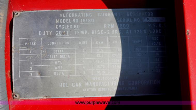 image for item E2976 Hol-Gar generator set