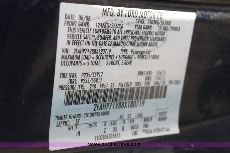 image for item E8482 2008 Ford Crown Victoria Police Interceptor