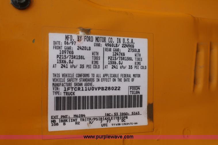 image for item F2544 1997 Ford Ranger pickup truck