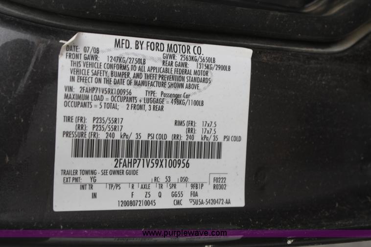 image for item F2549 2009 Ford Crown Victoria Police Interceptor