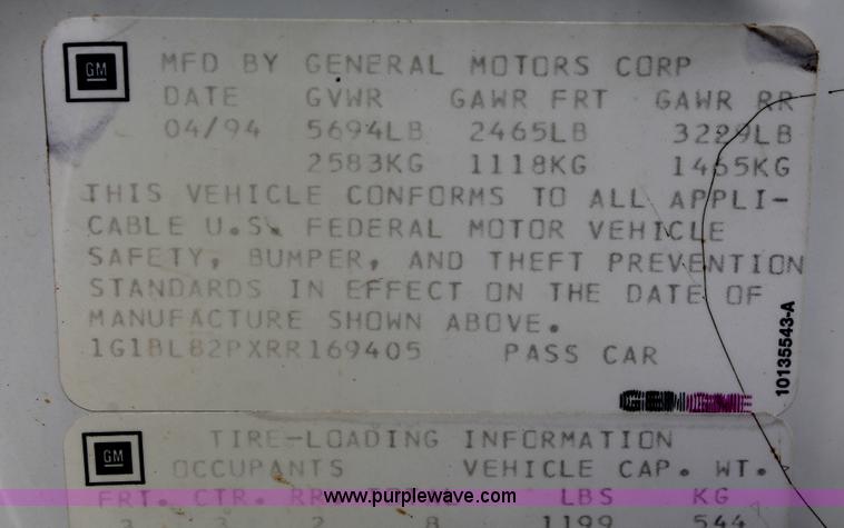 image for item F2934 1994 Chevrolet Caprice Classic wagon