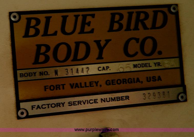 image for item W9217 1985 International Blue Bird bus