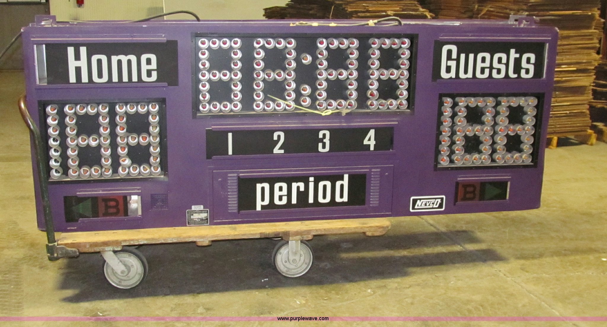 (2) Nevco 2400 electronic scoreboard in Des Moines, IA Item D7208