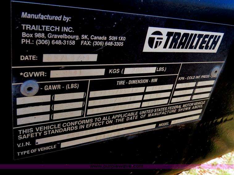 image for item B4669 2003 Trailtech double header trailer