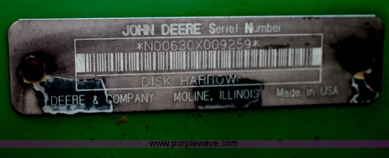 image for item F2578 John Deere 630 disk