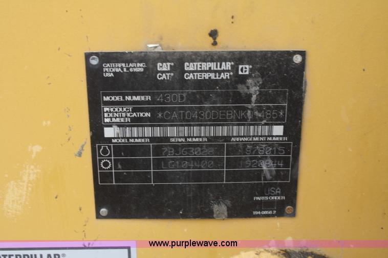 image for item F2566 2002 Caterpillar 430D backhoe