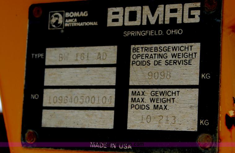 image for item F2942 1991 Bomag BW161AD double drum roller