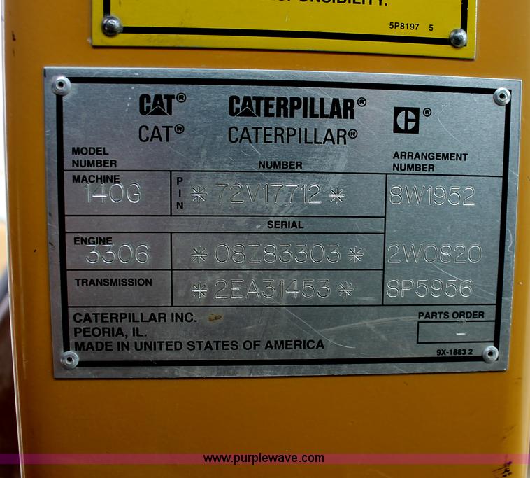 image for item F2945 1995 Caterpillar 140G articulated motor grader