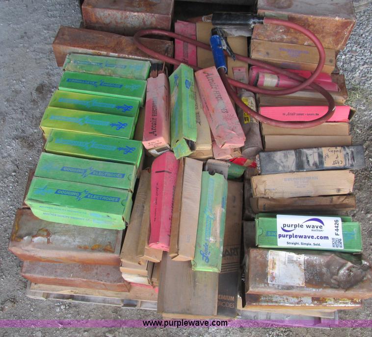 image for item F4426 Assorted carbon welding rods and air arc welding leads